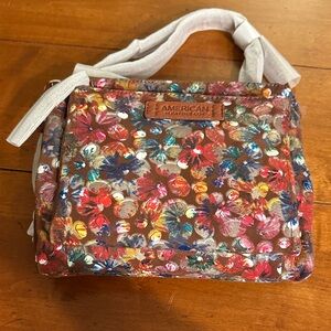 American Leather Co. Floral Shoulder Bag - Colorful Brown